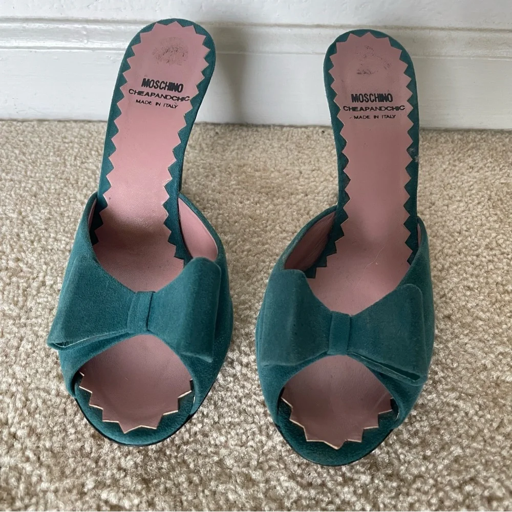 Moschino vintage bow slide sandal heels - Picture 3 of 6
